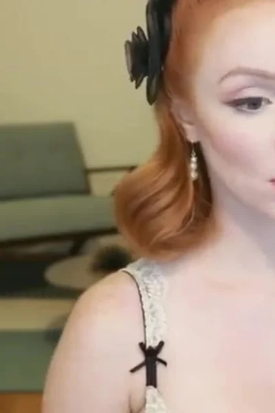 sexy redhead Austin White talking to her horny fans