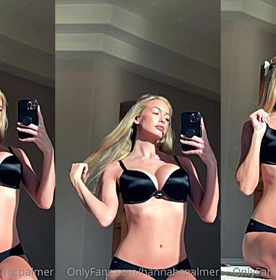 onlyfans blonde sexy girl Hannah Palmer blacke lingerie video leaked