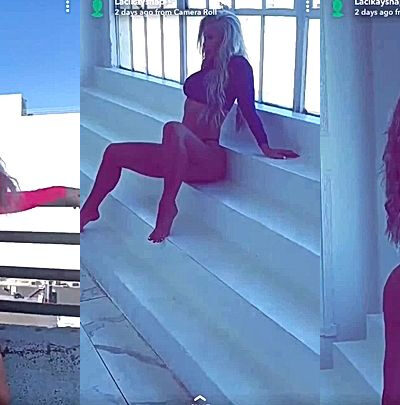 Laci Kay Somers showing off her thicc body in the snow