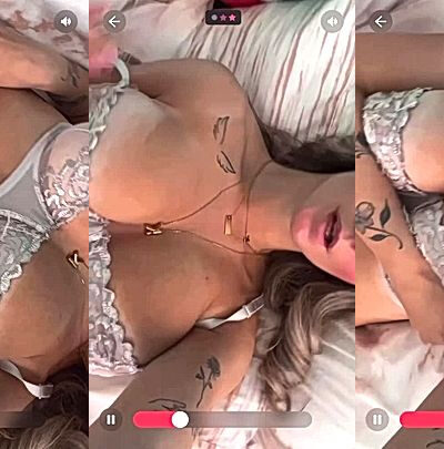 voluptious babe Kaitlyn Krems playing with her soft big tits in bed