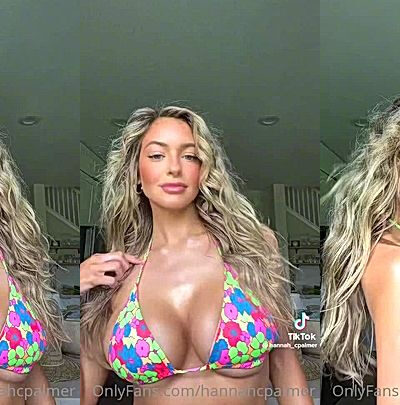 tiktok blonde girl Hannah Palmer showing off her bikini body