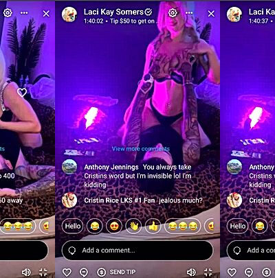 blonde girl Laci Kay Somers live stream nipslip video leaked