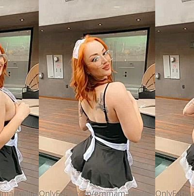 sexy maid babe Emma Magnolia cosplay tease