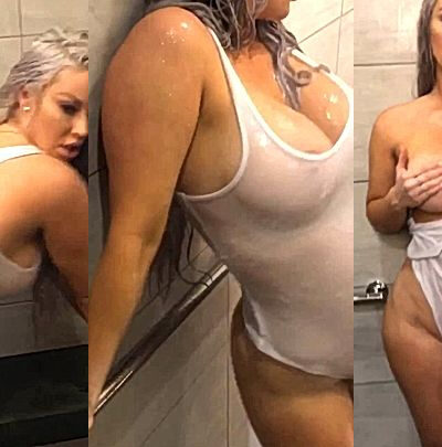 Laci Kay Somers teasing her big wet butt in the shower