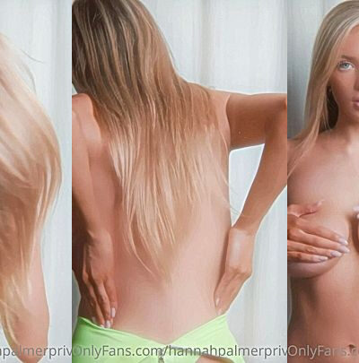 onlyfans blonde chick Hannah Palmer teasing her bare big tits behind her hands video leaked