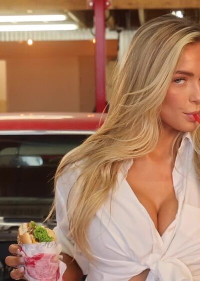 blonde bombshell Hannah Palmer sexy gaze ads video leaked