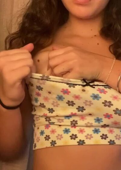 sexy girl hotblockchain shaking her big boobs in her bedroom