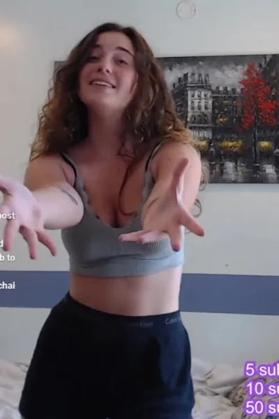 sexy girl hotblockchain dancing and interacting with her fans