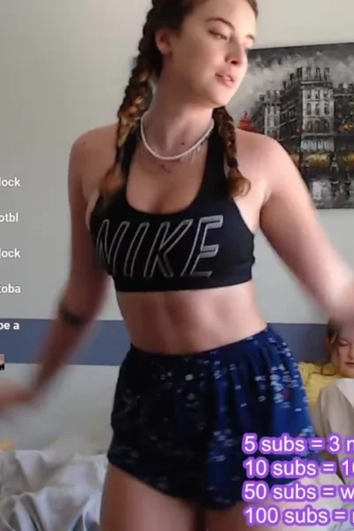 sexy girl hotblockchain teasing in her hot gym outfit with her bff