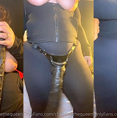 Christi Spooks jerking off a massive black dildo