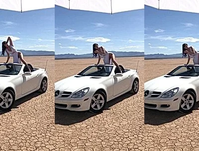 Lexi Luna teasing her hot body in a convertible car