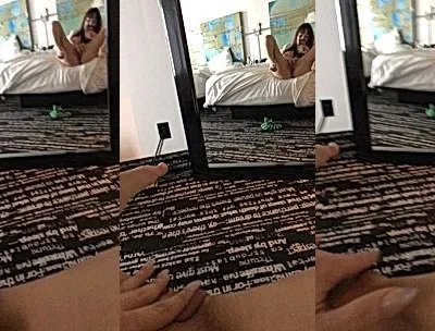 Lexi Luna clit rubbing her naked pussy in front of the mirror