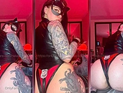 bdsm Russian doll Natalia Polyakova teasing her big booty in her latex bodysuit video leaked