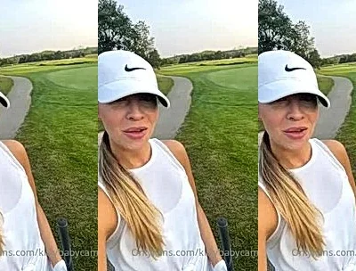 Melissa Stratton teasing in her golf outfit