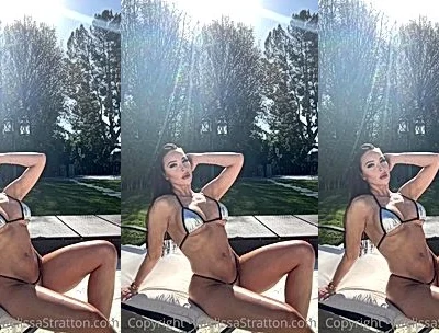 onlyfans hot babe  Melissa Stratton teasing her hot bikini body by t he poolside video leaked