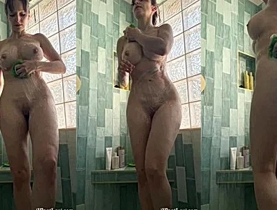 Lexi Luna teasing her wet naked body in the shower