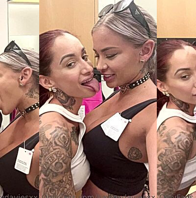 Hayley Davies two hot babes kissing in public