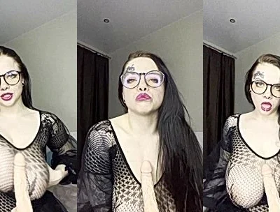 Natalia Polyakova teasing her hot body and dildo play in her fishnet lingerie