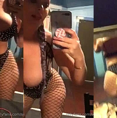 Sophie Dee showing off her fishnet lingerie in the mirror video leaked
