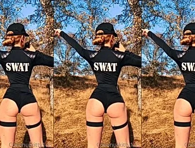 Coconut Kitty teasing her big ass outdoors