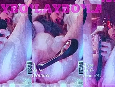 Coconut Kitty fucking a black dildo