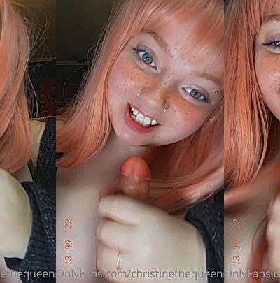 Christi Spooks sucking a sloppy dildo with her big natural tits