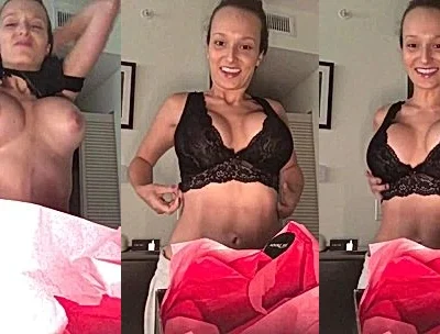 Lexi Luna teasing her black lingerie try-on-haul