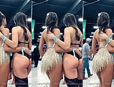 Melissa Stratton two hot pornstars showing off her big booty