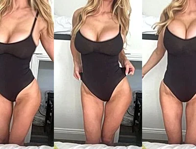 onlyfans babe Katiegcups teasing in her black bodysuit video leaked