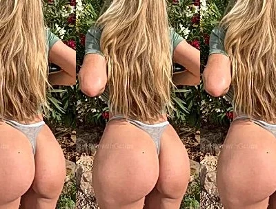 Katiegcups teasing her big ass and naked tits outdoors