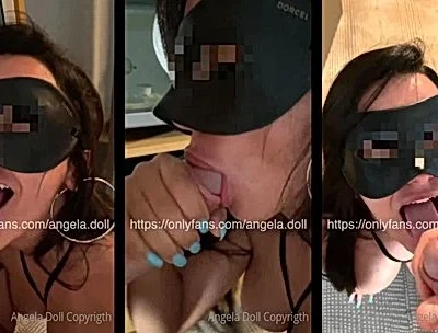 Angela doll big cock blowjob in her mask