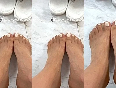 Lexi Luna teasing her naked feet in her stockings