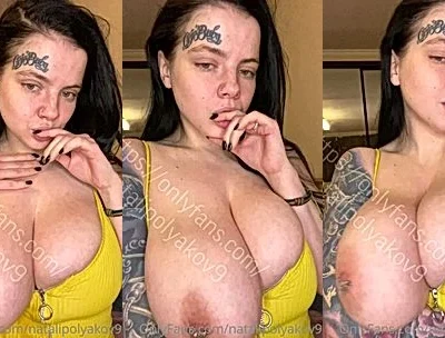 Natalia Polyakova flashing with her naked big tits video leaked