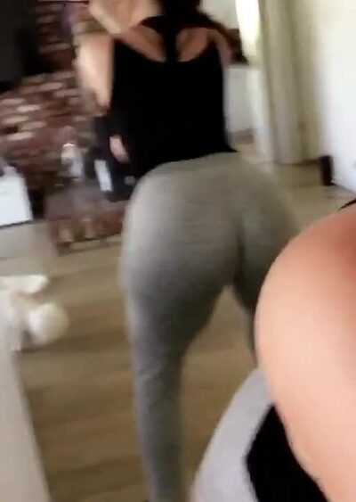 Sophie Dee teasing her naked big tits and big ass in the mirror