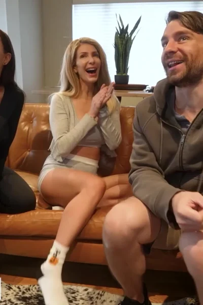 Melissa Stratton ffm threesome with swinger couple during livestream