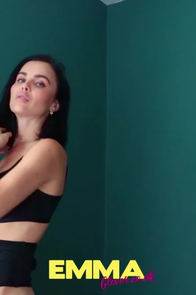 Emma Glover getting naked from her black outfit