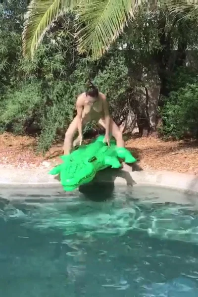 sexy milf Lexi Luna playing naked in the pool video leaked