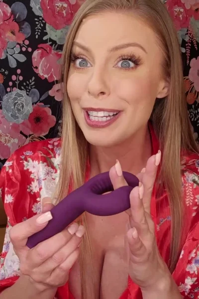 Britney Amber teasing her cute dildo sex toys