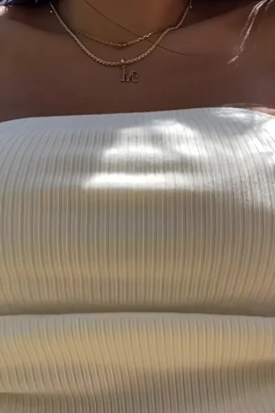 Mia Monroe flashing her naked big tits under the sun