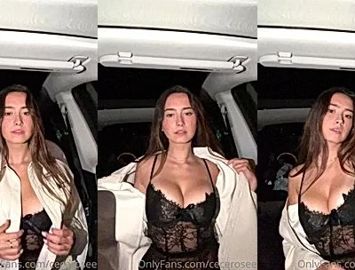 CeCe Rose teasing her sexy lingerie in the car