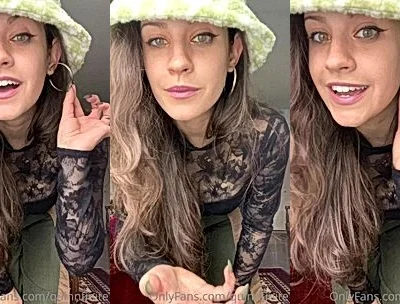 QuinnFinite teasing her sexy black laced bodysuit