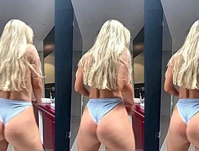 blonde babe Amanda Toy twerking her big booty