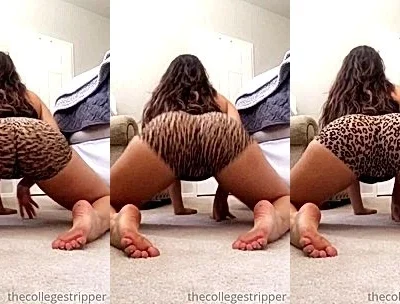 Mia Monroe twerking her big booty in leopard pants