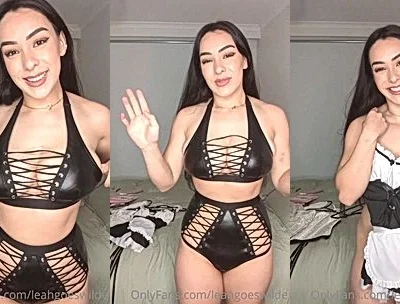 hot chick LeahGoesWilde teasing her sexy lingerie try-on-haul