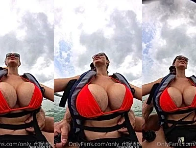 Marisol Yotta teasing her bikini tits riding a jet ski