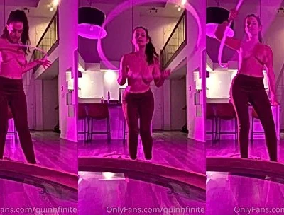 QuinnFinite dancing naked in red room