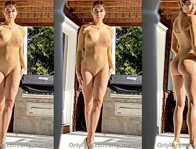 Marisol Yotta teasing her naked big booty on the sunlit veranda