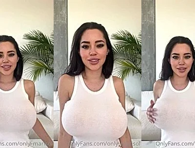 Marisol Yotta teasing her big tits in her white see-through top