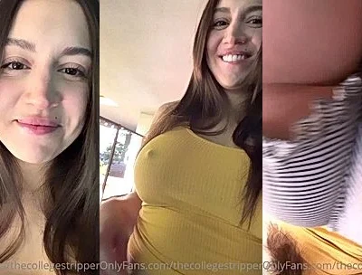 Mia Monroe showing off her perky tits in yellow see-through top