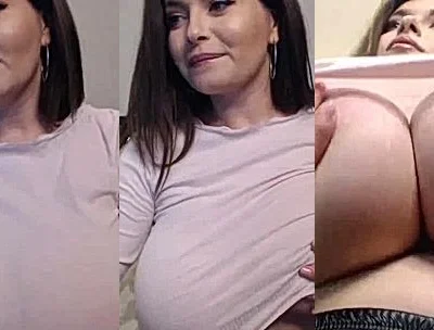 sexy babe Busty Ema teasing her big tits in her white shirt
